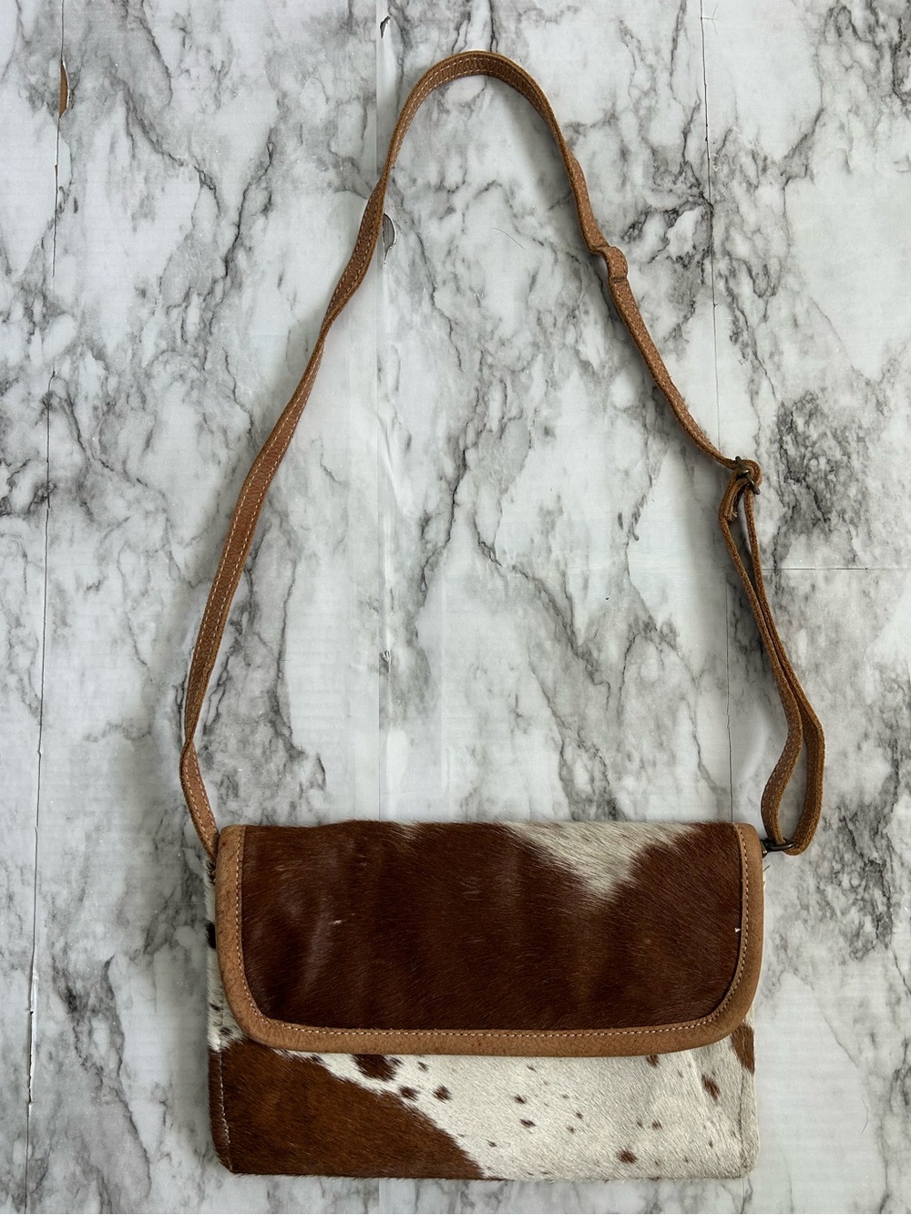 Myra Bag | Leather & Hair on Hide and canvas Crossbody Purse
